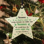 Nanna Christmas Birthday Gift Hanging Wooden Star Sign