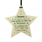 Nanna Christmas Birthday Gift Hanging Wooden Star Sign