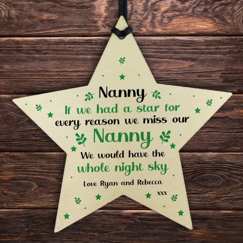 Nanna Christmas Birthday Gift Personalised Wooden Star Sign