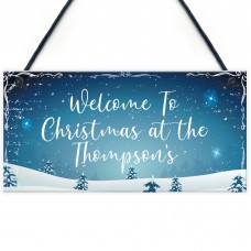 Welcome Christmas Sign PERSONALISED Christmas Decoration Gift