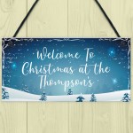 Welcome Christmas Sign PERSONALISED Christmas Decoration Gift