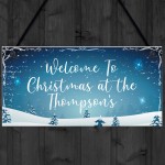 Welcome Christmas Sign PERSONALISED Christmas Decoration Gift