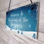 Welcome Christmas Sign PERSONALISED Christmas Decoration Gift