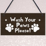 Funny Dog Sign Pet Sign WASH YOUR PAWS Bathroom Sign