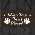Funny Dog Sign Pet Sign WASH YOUR PAWS Bathroom Sign