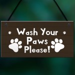 Funny Dog Sign Pet Sign WASH YOUR PAWS Bathroom Sign