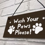 Funny Dog Sign Pet Sign WASH YOUR PAWS Bathroom Sign