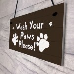 Funny Dog Sign Pet Sign WASH YOUR PAWS Bathroom Sign
