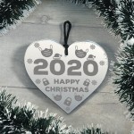 2020 Happy Christmas Lockdown Engraved Bauble Christmas Decor