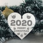 2020 Merry Christmas Lockdown Engraved Bauble Christmas Decor