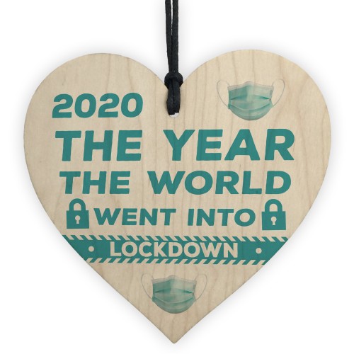 Wooden Heart Christmas Decoration Lockdown Gift Memory