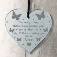 Gift For Nan Birthday Christmas Engraved Heart Thank You Mum