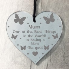 Mum Gift Engraved Hanging Heart Gift For Mum Birthday Christmas