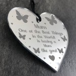 Mum Gift Engraved Hanging Heart Gift For Mum Birthday Christmas