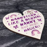 Novelty Nanny Gift For Birthday Christmas Wood Heart Unicorn