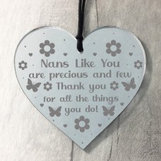 Thank You Gift For Nan Engraved Heart Birthday Christmas Gift