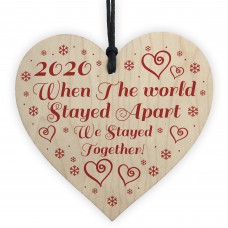 Lockdown Gift Hanging Wooden Heart Couple Gift Christmas Decor