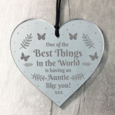 Best Auntie Gift For Birthday Christmas Engraved Heart Thank You