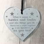 Birthfay Christmas Gift For Auntie Uncle Engraved Heart Thankyou