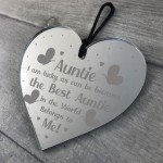 Novelty Auntie Gift For Birthday Christmas Engraved Heart