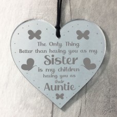 Gift For Auntie Birthday Christmas Engraved Heart Sister Gift