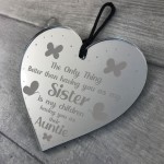 Gift For Auntie Birthday Christmas Engraved Heart Sister Gift