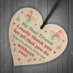 Dear Friend Gift Wood Heart Birthday Christmas Gift