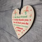Dear Friend Gift Wood Heart Birthday Christmas Gift