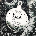 Dad Memorial Gift Mirror Acrylic Christmas Tree Decoration