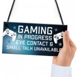 Funny Rude Gaming Sign Gift For Son Brother Christmas Birthday