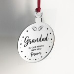 Grandad Memorial Gift Mirror Acrylic Christmas Tree Decoration
