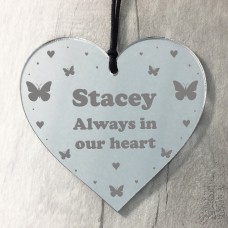 Memorial Gift For Mum Dad Nan Grandad Engraved Hanging Heart