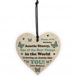 Personalised Auntie Gift Novelty Birthday Wood Heart Thank You
