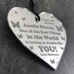 Auntie Gift For Birthday Personalised Engraved Heart Thank You
