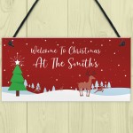 Personalised Christmas At The ANY NAME Sign Family Gift