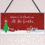 Personalised Christmas At The ANY NAME Sign Family Gift