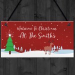 Personalised Christmas At The ANY NAME Sign Family Gift