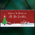 Personalised Christmas At The ANY NAME Sign Family Gift