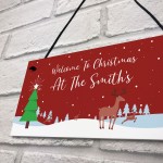 Personalised Christmas At The ANY NAME Sign Family Gift