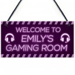 Novelty Gaming Room Sign Funny Gift For Daughter Girlfriend