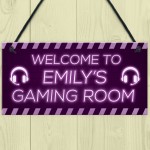 Novelty Gaming Room Sign Funny Gift For Daughter Girlfriend