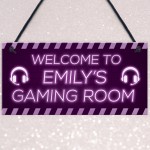 Novelty Gaming Room Sign Funny Gift For Daughter Girlfriend