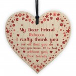 Thank You Best Friend Gift For Christmas Birthday Wood Heart