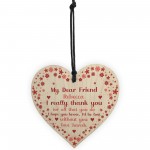 Thank You Best Friend Gift For Christmas Birthday Wood Heart