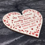 Thank You Best Friend Gift For Christmas Birthday Wood Heart