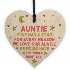 Novelty Gift For Auntie Birthday Christmas Wood Heart Thank You