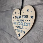 Gift For Coolest Uncle Birthday Christmas Wood Heart Novelty