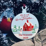 Personalised Tree Decoration Hanging Buble gift Year o Lockdown