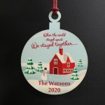 Personalised Tree Decoration Hanging Buble gift Year o Lockdown