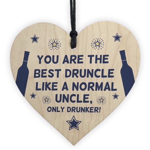 Funny Gift For Uncle Birthday Christmas Wood Heart Gift For Him